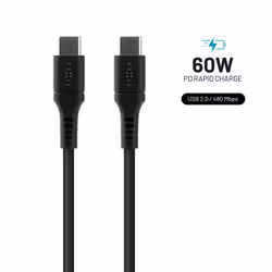 FIXED LIQUID silikonkabel 60W USB-C/C 0.5m Svart