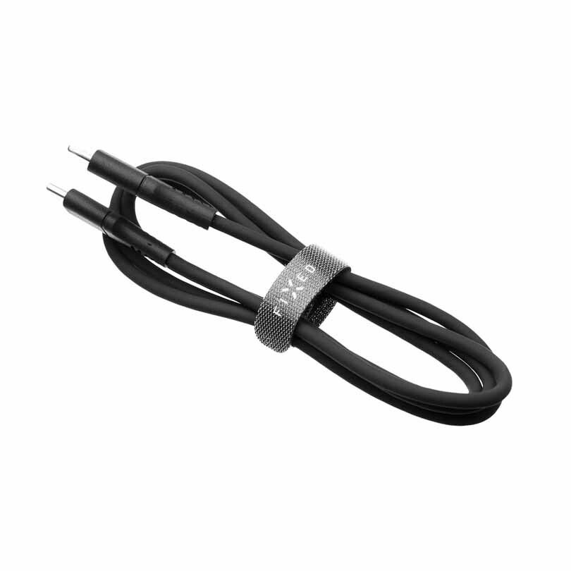 FIXED LIQUID silikonkabel 60W USB-C/C 0.5m Svart