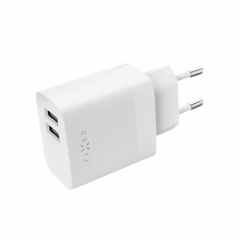 FIXED Hemladdare 2xUSB-A 17W Vit