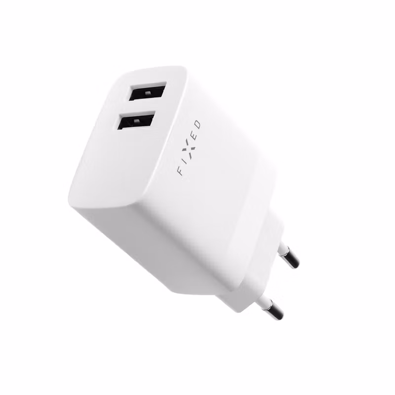FIXED Hemladdare 2xUSB-A 17W Vit