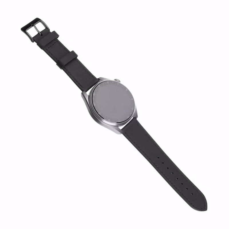 FIXED Äkta läderrem för Smartwatch Universal 22 mm Svart