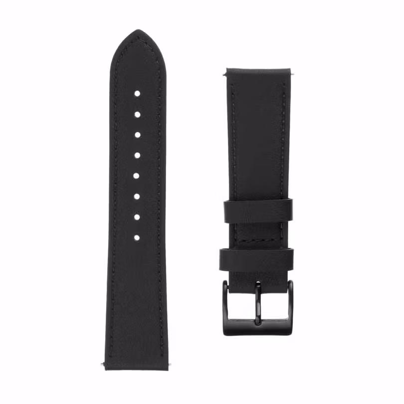 FIXED Äkta läderrem för Smartwatch Universal 22 mm Svart