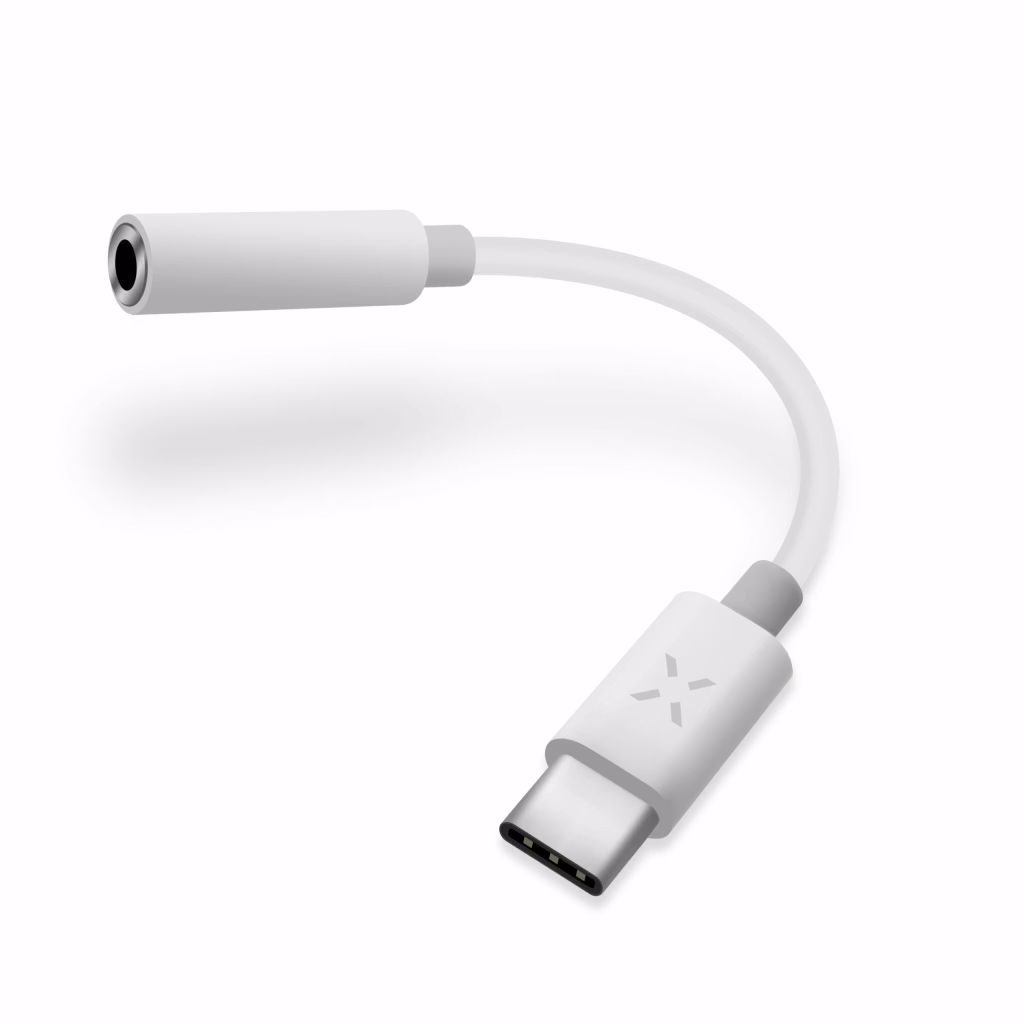 FIXED Audioadapter USB-C till 3.5mm Hona 10cm Vit