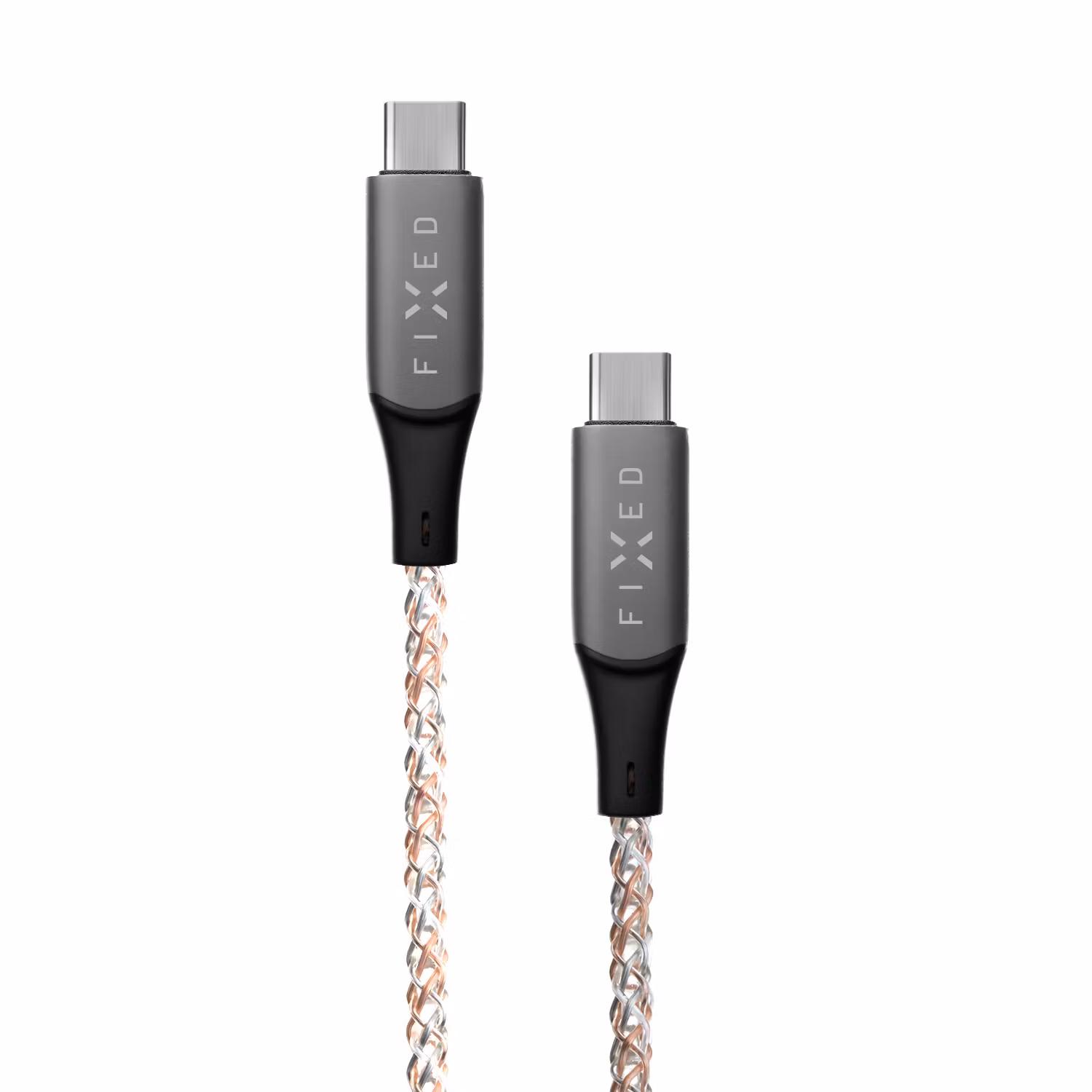 FIXED LED/Gaming USB-C/C 60W kabel 1.2m Flerfärgad