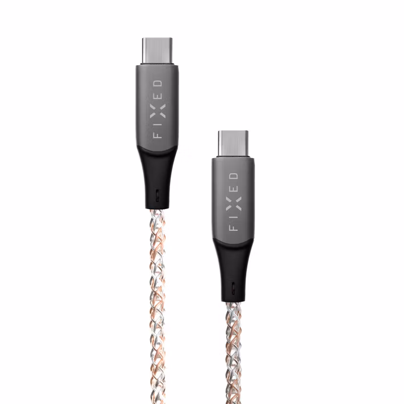 FIXED LED/Gaming USB-C/C 60W kabel 1.2m Flerfärgad