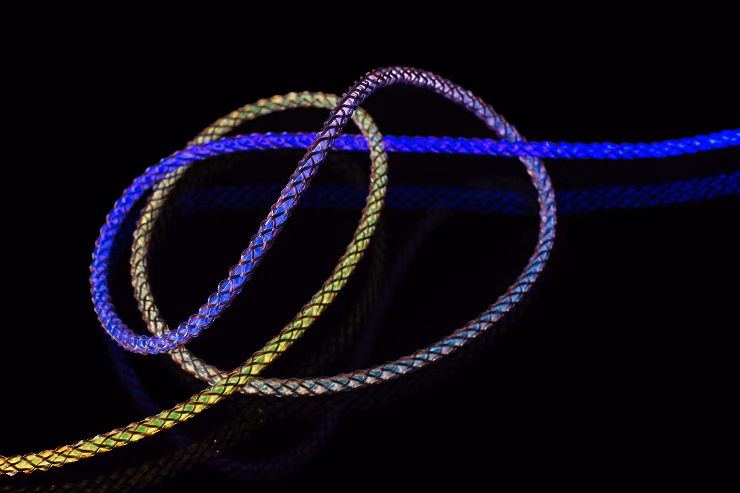 FIXED LED/Gaming USB-C/C 60W kabel 1.2m Flerfärgad