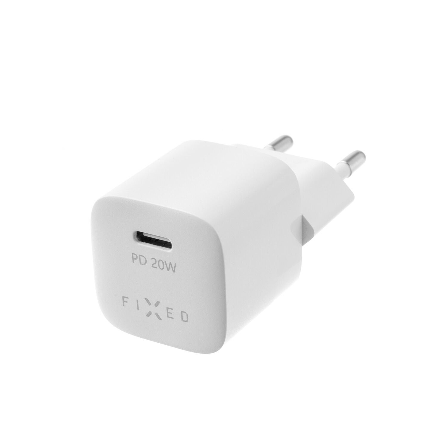 FIXED Snabb Hemladdare USB-C PD 20W+USB-C kabel 1m Vit