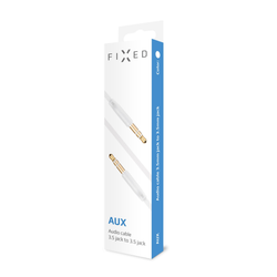 FIXED Audio 2x3.5mm Guldpläterad flat kabel 1m Vit