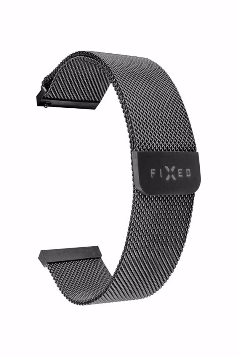 FIXED Mesh metallrem för Smartwatch Universal 22mm Svart