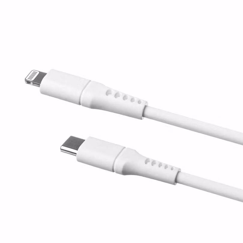 FIXED LIQUID silikonkabel USB-C/Lightning 1.2m Vit