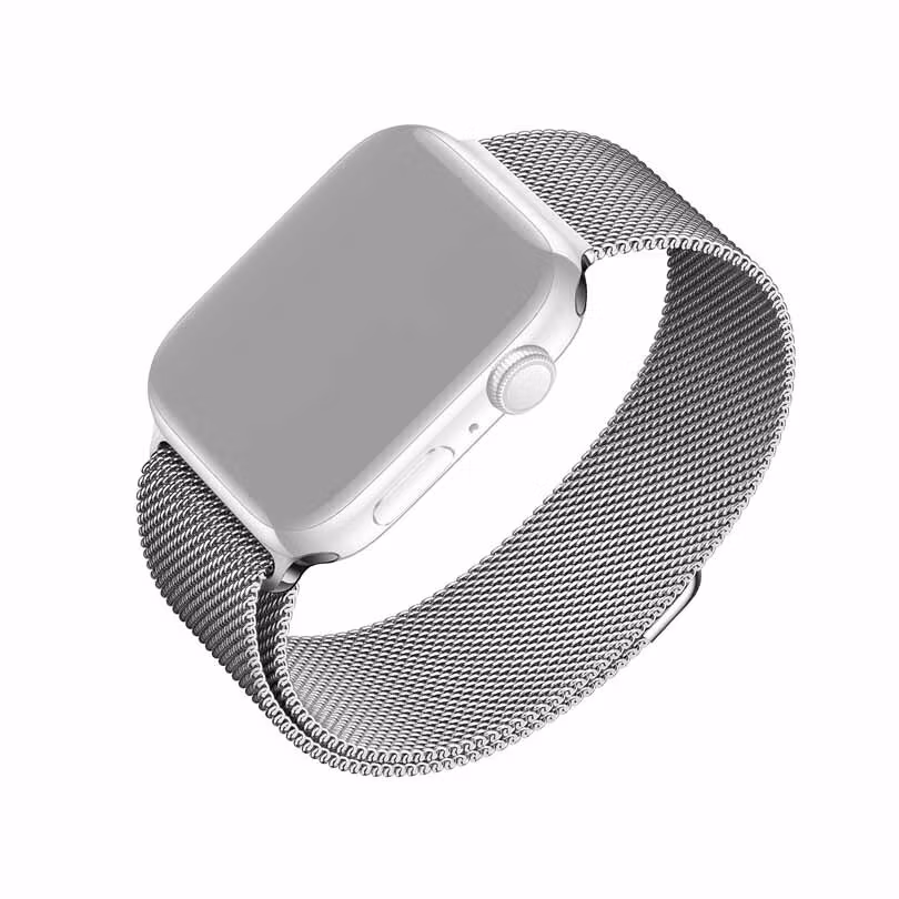 FIXED Mesh metallrem för Apple Watch 42/44/45/49mm Silv.