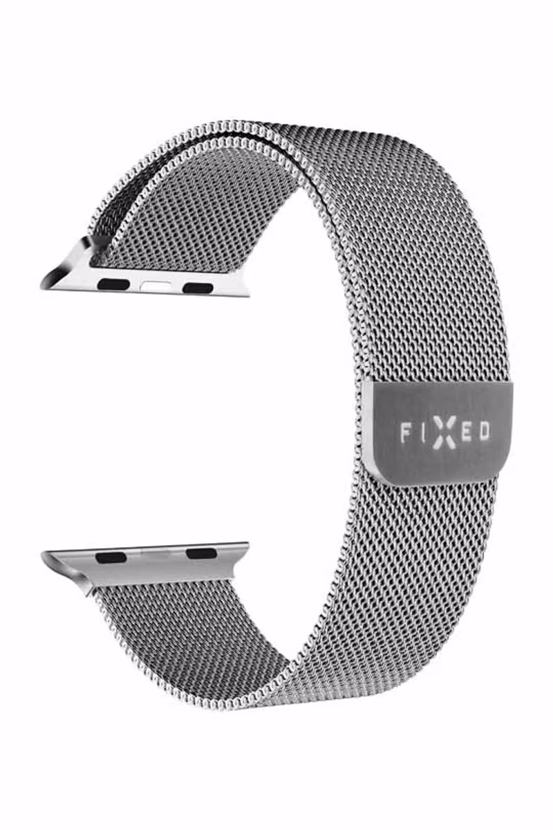 FIXED Mesh metallrem för Apple Watch 42/44/45/49mm Silv.