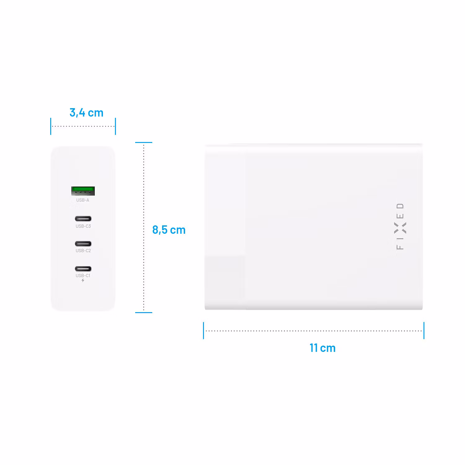FIXED Supersnabb GaN Desktop Laddare 200W 3xUSB-C/USB-A