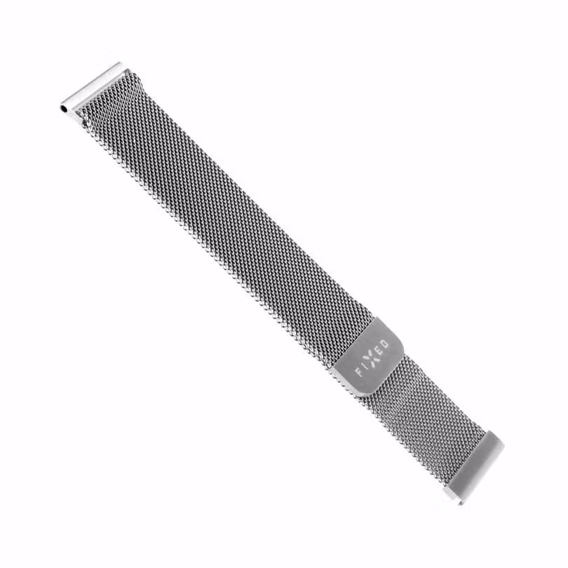 FIXED Mesh metallrem för Smartwatch Universal 20mm Silv.