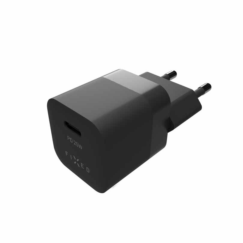 FIXED Super Snabb Mini Hemladdare USB-C PD 25W Svart
