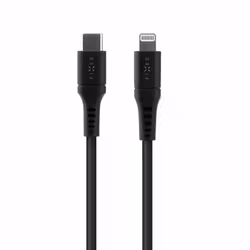 FIXED LIQUID silikonkabel USB-C/Lightning 2m Svart