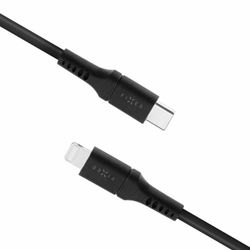 FIXED LIQUID silikonkabel USB-C/Lightning 2m Svart