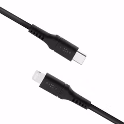 FIXED LIQUID silikonkabel USB-C/Lightning 2m Svart