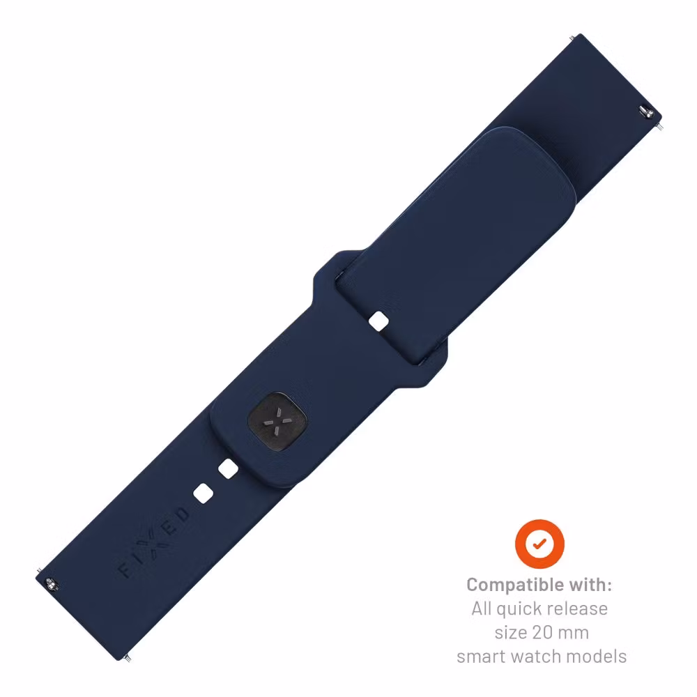 FIXED Silikonrem för Smartwatch Universal 20 mm Blå