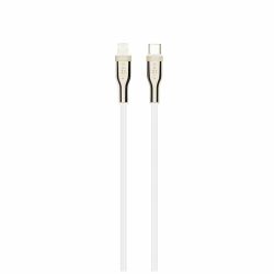 FIXED METAL USB-C/Lightning MFI flätad kabel 0.5m Vit
