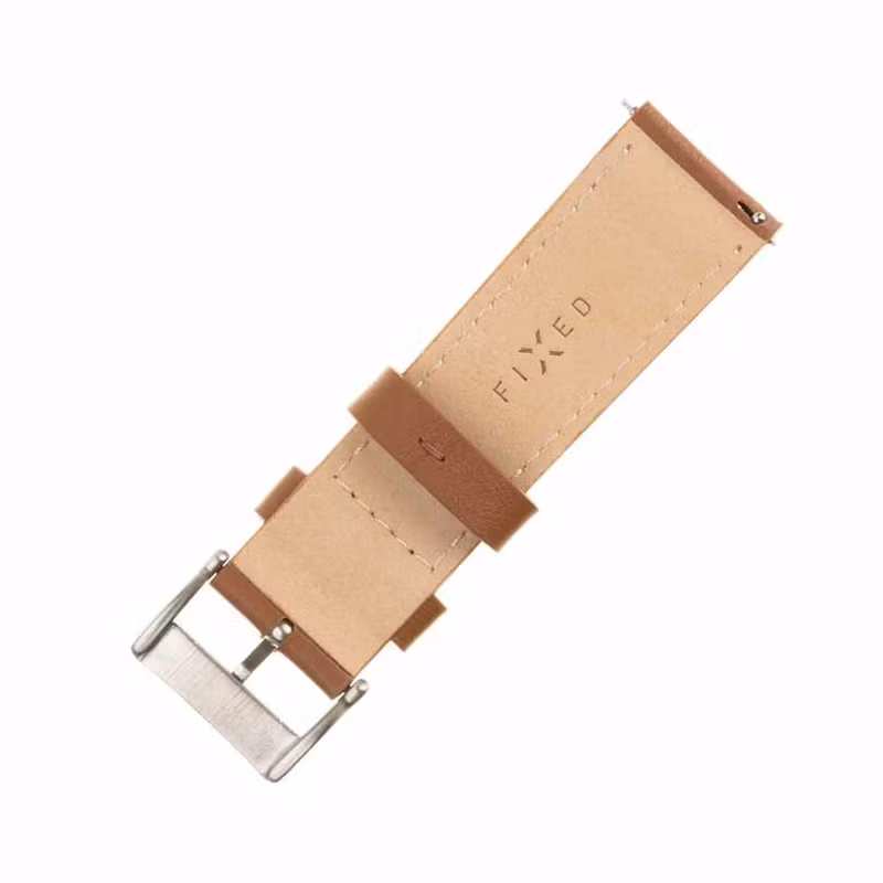 FIXED Äkta läderrem för Smartwatch Universal 22 mm Brun
