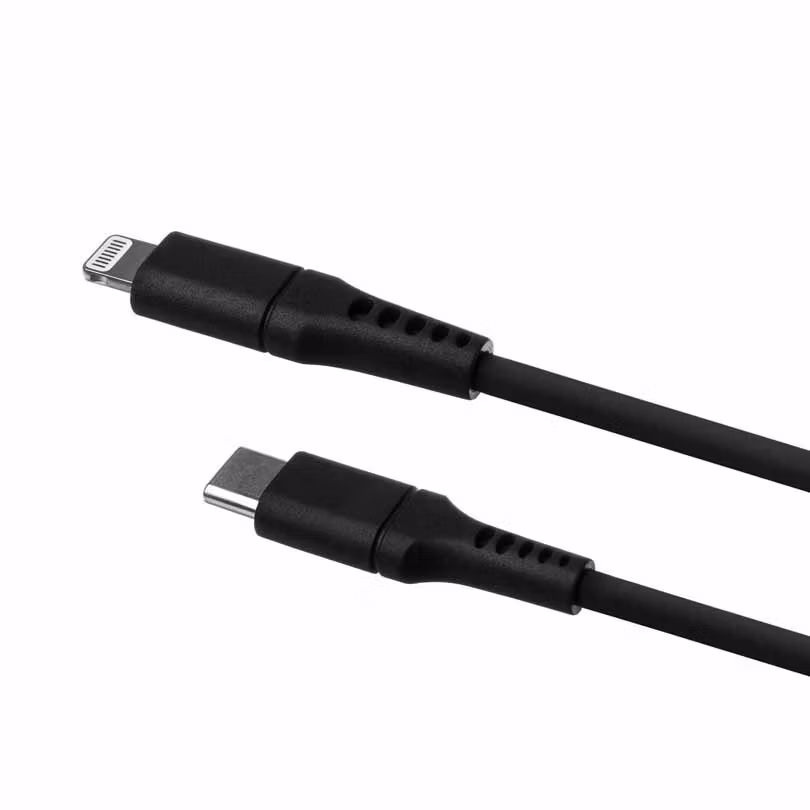 FIXED LIQUID silikonkabel USB-C/Lightning 0.5m Svart
