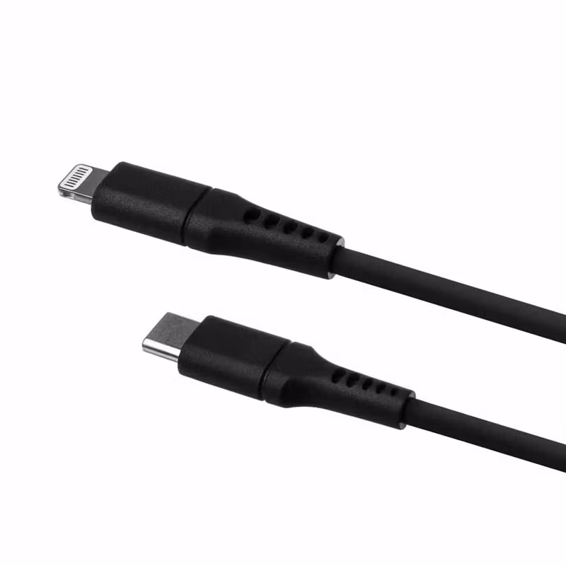 FIXED LIQUID silikonkabel USB-C/Lightning 0.5m Svart
