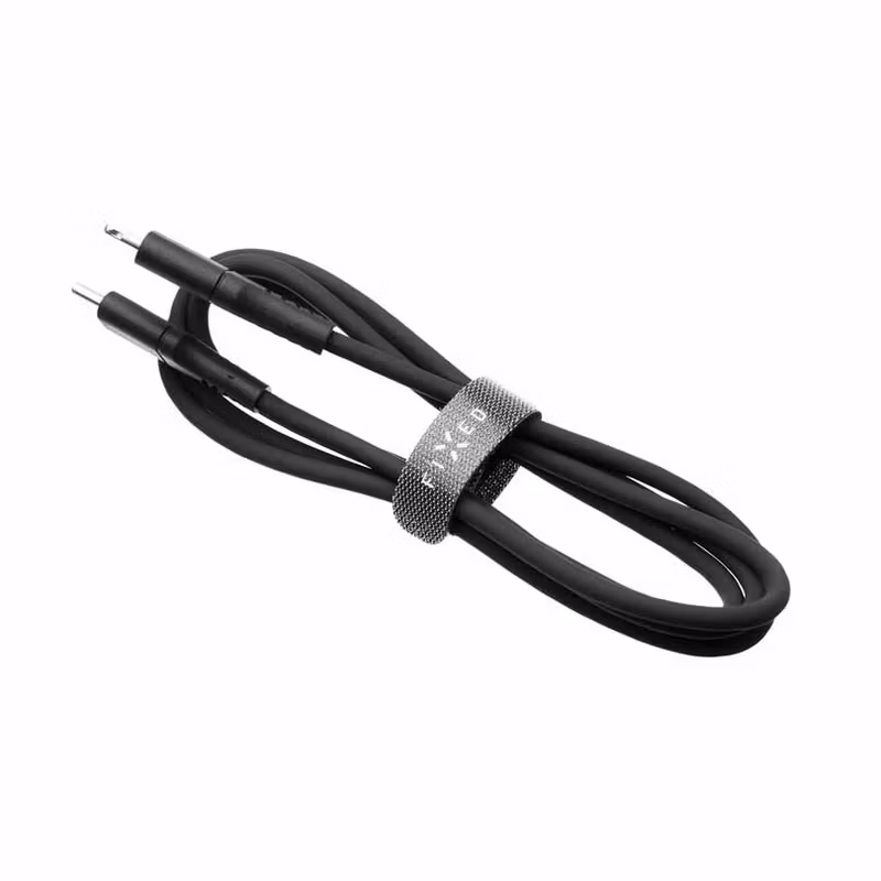 FIXED LIQUID silikonkabel USB-C/Lightning 0.5m Svart