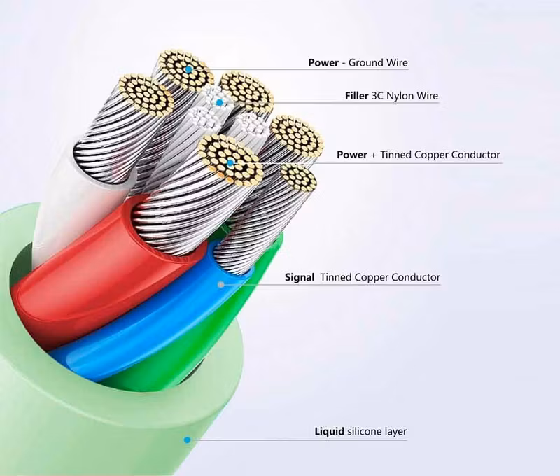 FIXED LIQUID silikonkabel USB-C/Lightning 0.5m Svart
