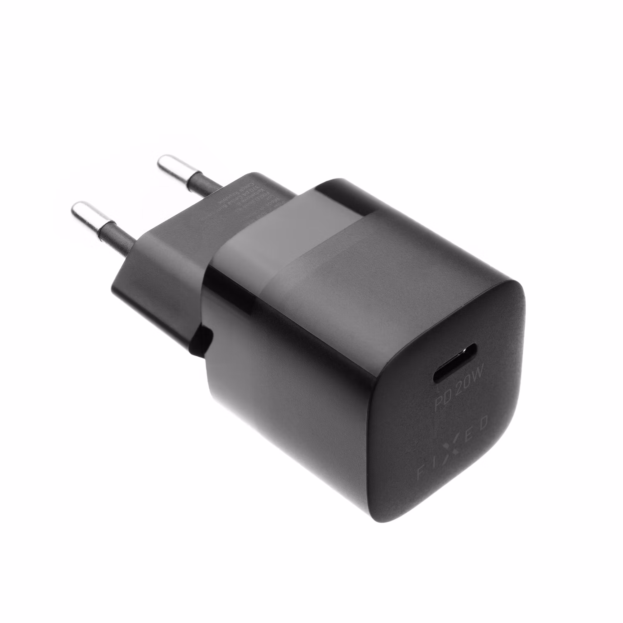 FIXED Snabb Hemladdare USB-C PD 20W+USB-C kabel 1m Svart