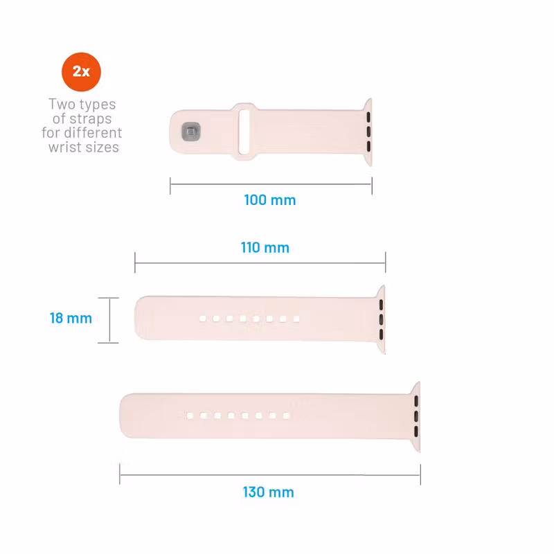 FIXED Silikonrem SET för Apple Watch 38/40/41mm Rosa