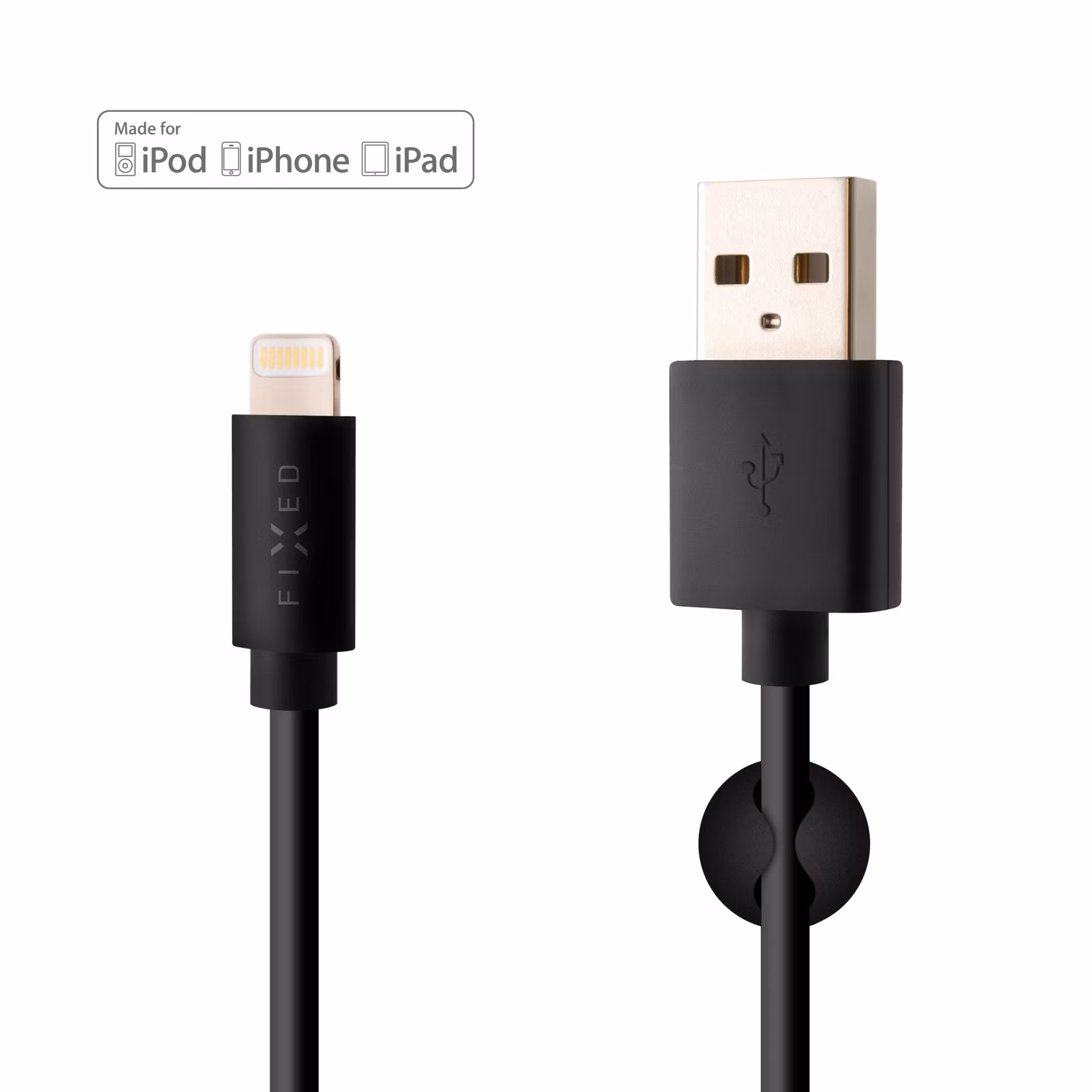 FIXED FIXED USB-A till Lightning MFI kabel 1m Svart