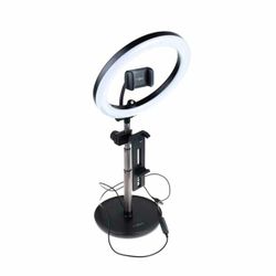 FIXED LED Ring Desktop Tripod Tablet-/Telefonställ Svart