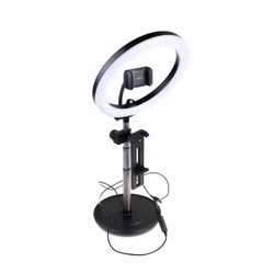 FIXED LED Ring Desktop Tripod Tablet-/Telefonställ Svart