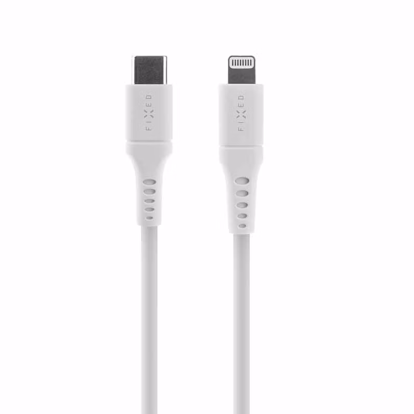 FIXED LIQUID silikonkabel USB-C/Lightning 2m Vit