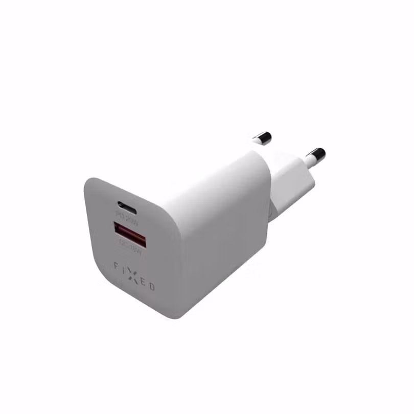 FIXED Snabb Mini Hemladdare 20W USB-C PD/USB-A Vit