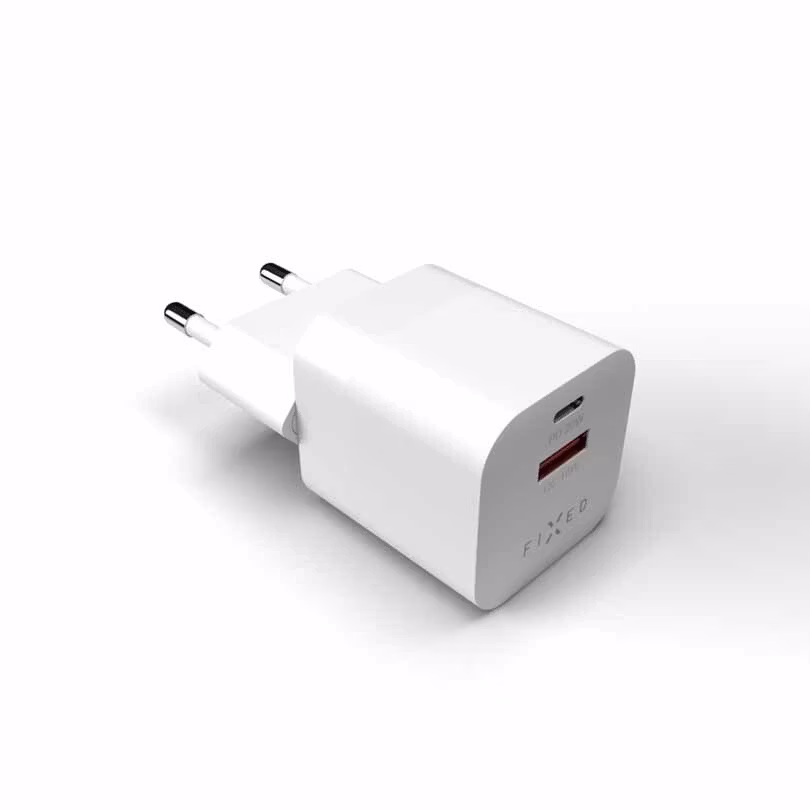 FIXED Snabb Mini Hemladdare 20W USB-C PD/USB-A Vit