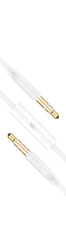 FIXED Audio 2x3.5mm Flat kabel med mikrofon 1m Vit