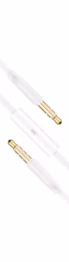FIXED Audio 2x3.5mm Flat kabel med mikrofon 1m Vit