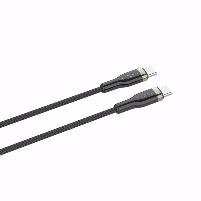 FIXED METAL 100W USB-C/C flätad kabel 0.5m Svart
