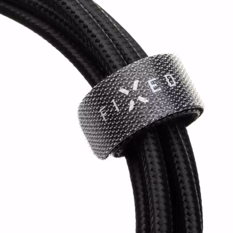 FIXED METAL 100W USB-C/C flätad kabel 0.5m Svart