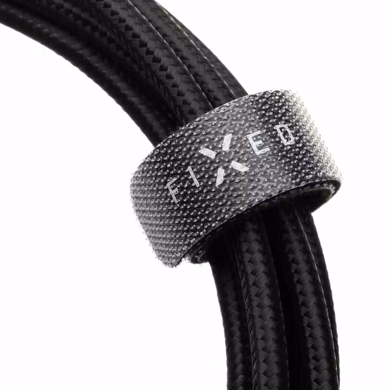 FIXED METAL 100W USB-C/C flätad kabel 0.5m Svart