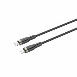 FIXED METAL USB-C/Lightning MFI flätad kabel 0.5m Svart