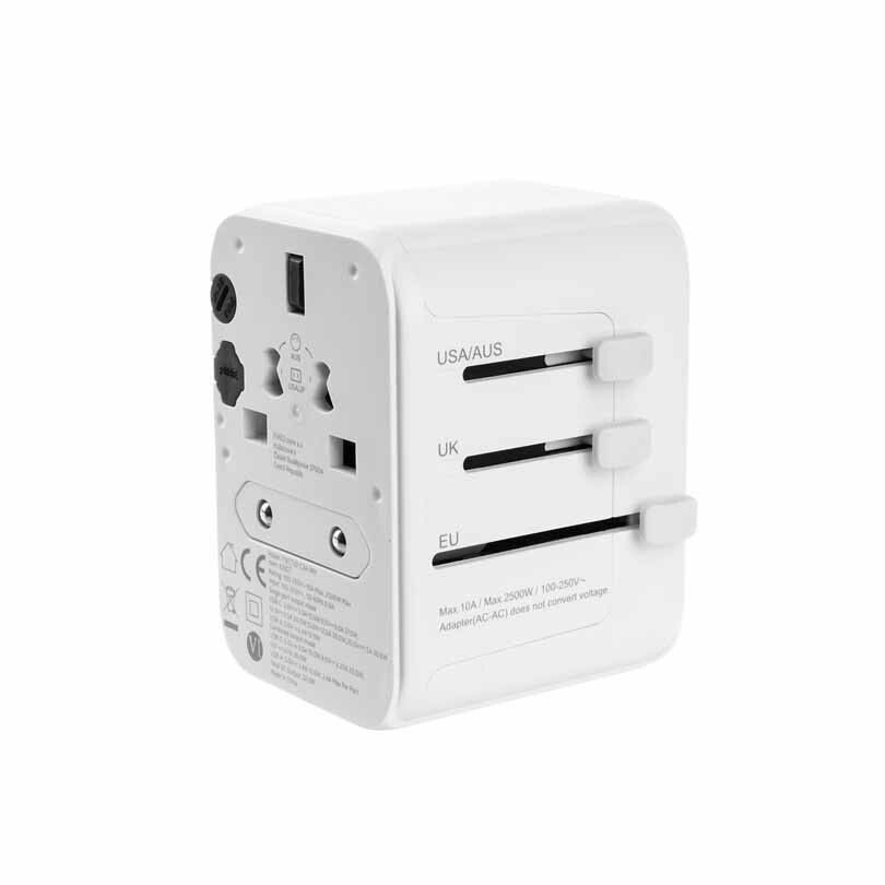 FIXED Reseadapter/laddare USB-C/USB-A 30W EU/UK/USA/AUS