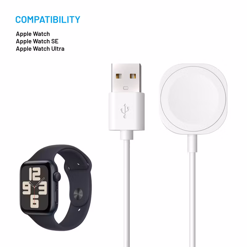 FIXED USB-A Laddkabel för Apple Watch Vit