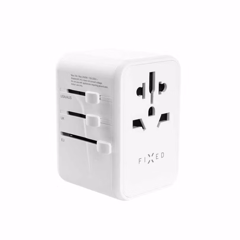 FIXED Reseadapter/laddare USB-C/USB-A 65W EU/UK/USA/AUS
