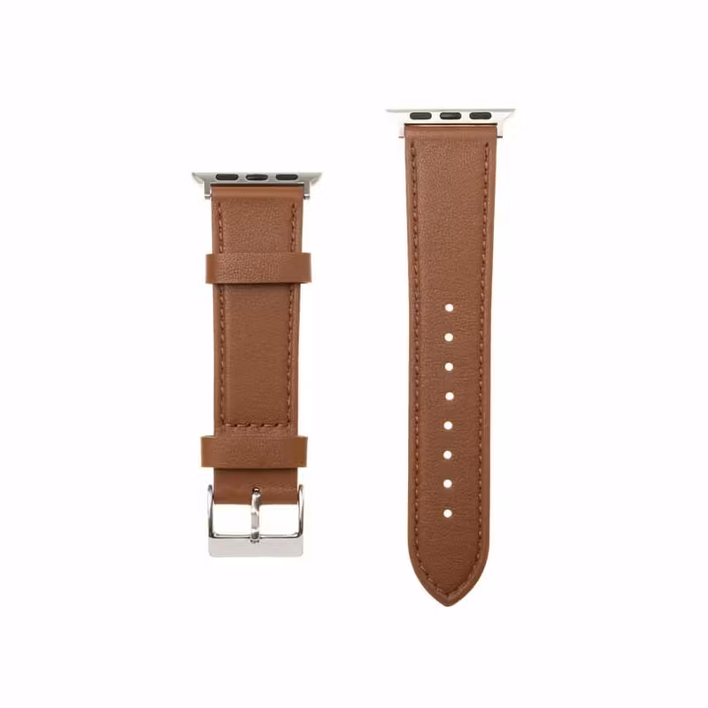 FIXED Äkta läderrem för Apple Watch 42/44/45/49mm Brun