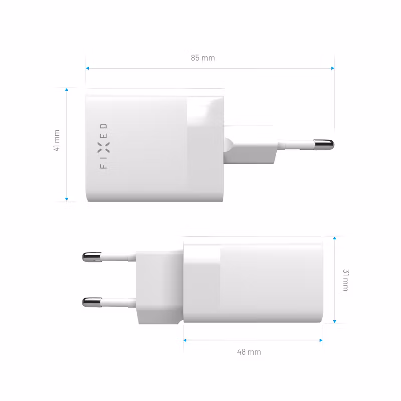 FIXED Super Snabb Mini Hemladdare 45W USB-C PD+USB-A Vit