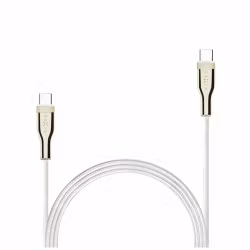 FIXED METAL 100W USB-C/C flätad kabel 1.2m Vit