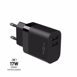 FIXED Hemladdare 2xUSB-A 17W Black